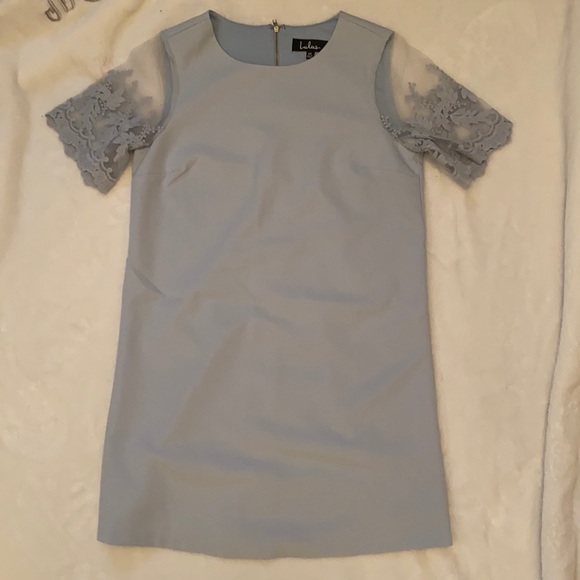 NWOT Lulu’s “Dance a Little Light Blue Embroidered Short Sleeve Shift Dress” - Picture 7 of 15